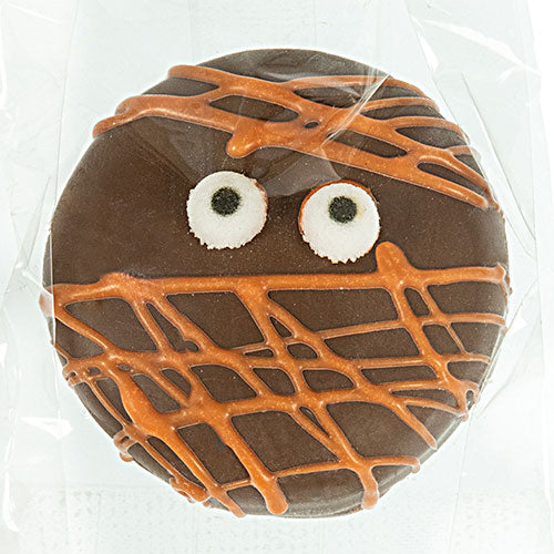 Milk Chocolate Double Stuffed Oreos® Decorated for Halloween With Orange Chocolate Swirl and Eyeballs