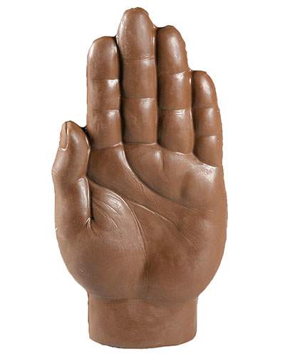 Three-Dimensional Solid Milk Chocolate Hand