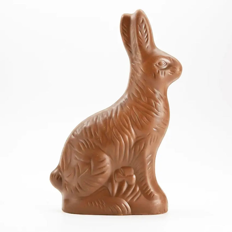 A solid Easter Chocolate Bunny made by Morkes Chocolate