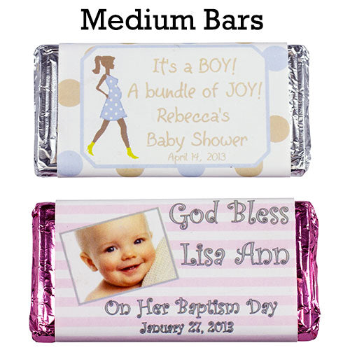 Personalized Christening Candy Bars for Baby Events