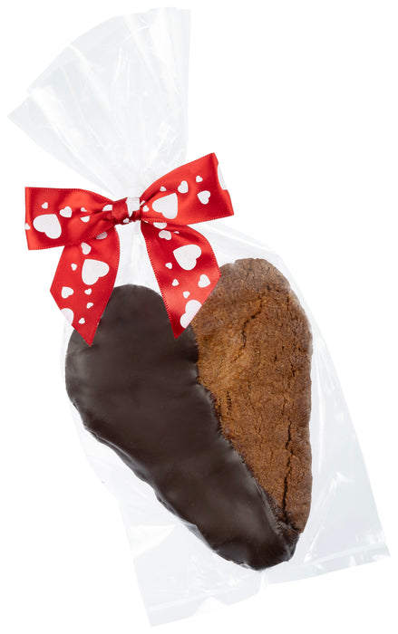 Heart Peanut Butter Cookie -- Chocolate-Dipped