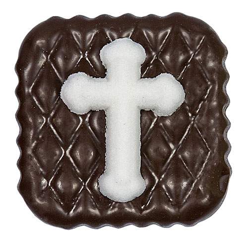 Dark Chocolate Square & White Cross