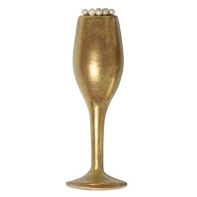 Milk Chocolate Gold Dusted Flute With Pearls