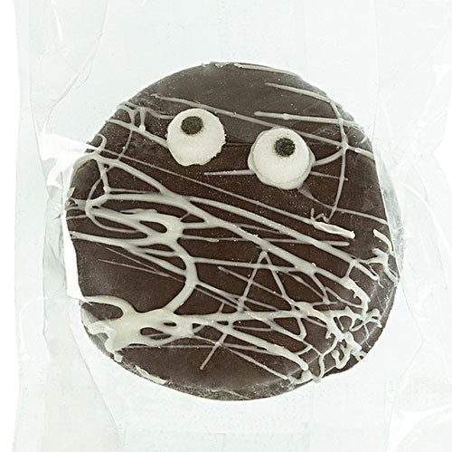 Dark Chocolate Double Stuffed Oreos® Decorated for Halloween With White Chocolate Swirl and Eyeballs