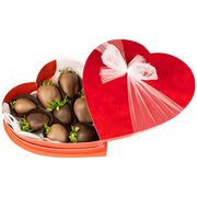 Premium Chocolate Covered Strawberries in Heart Gift Box