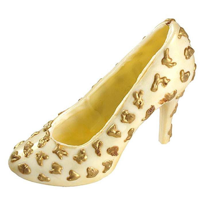 Large Gold Leopard White Chocolate Pump