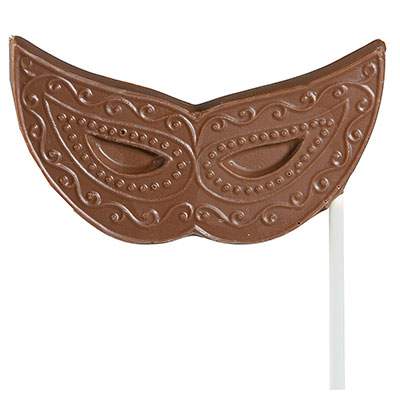 Hand Painted Premium Chocolate Masquerade Mask with Handle
