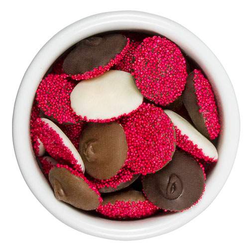 Milk, Dark & White Chocolate Red Nonpareils
