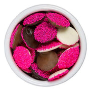 Milk, Dark & White Chocolate Pink Nonpareils