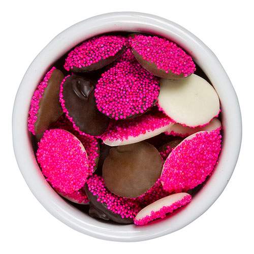 Milk, Dark & White Chocolate Pink Nonpareils