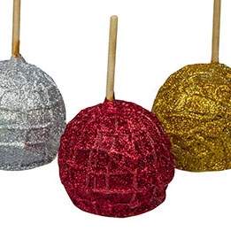 Silver, Red & Gold Caramel Apples