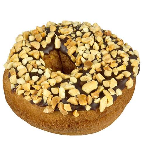 Yellow Cake Donut & Chocolate Fudge & Peanuts