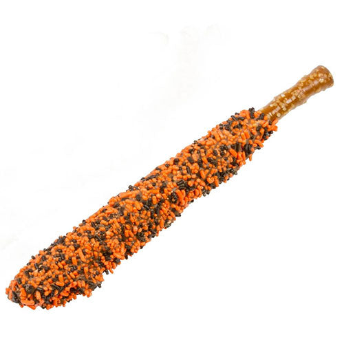 Orange Sprinkles Chocolate Dipped Pretzel Rod