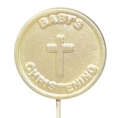 White Chocolate Christening Lollipops