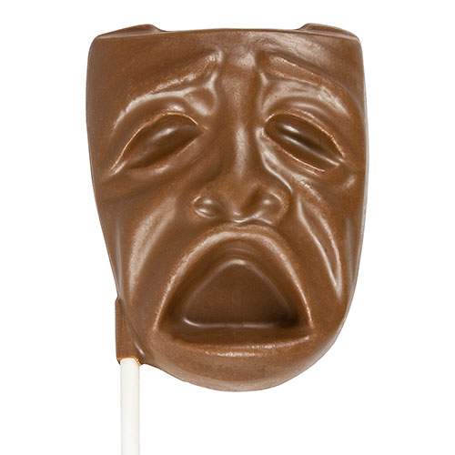Milk Chocolate Tragedy Mask Lollipop