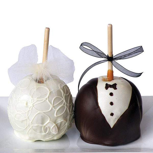 Wedding Chocolate Swirl Caramel Apples