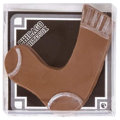 White Sox Two-Dimensional Chocolate Sock – Morkes Chocolates