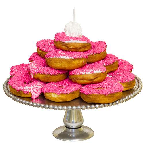 Yellow Cake Donuts & Pink Sprinkles